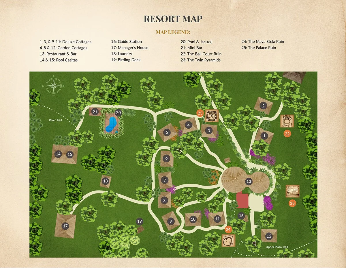 Resort Map Design for Chan Chich Belize