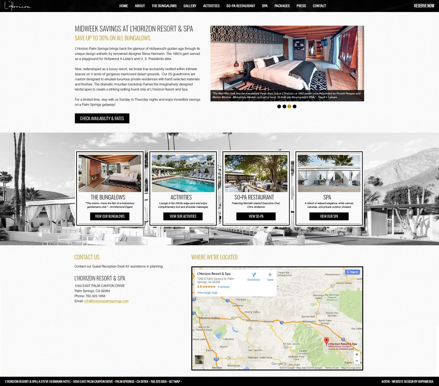 L'Horizon Resort - Palm Springs Landing Page