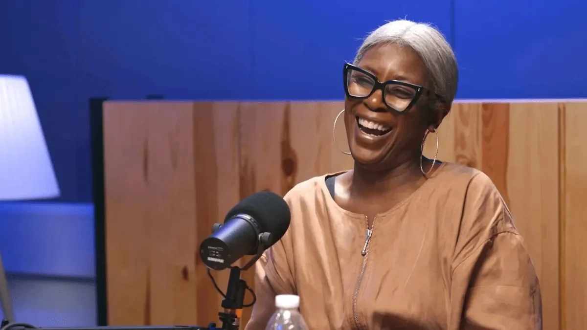 Delia Baker recording a podcast at Creative Kin strategic content marketing agency London