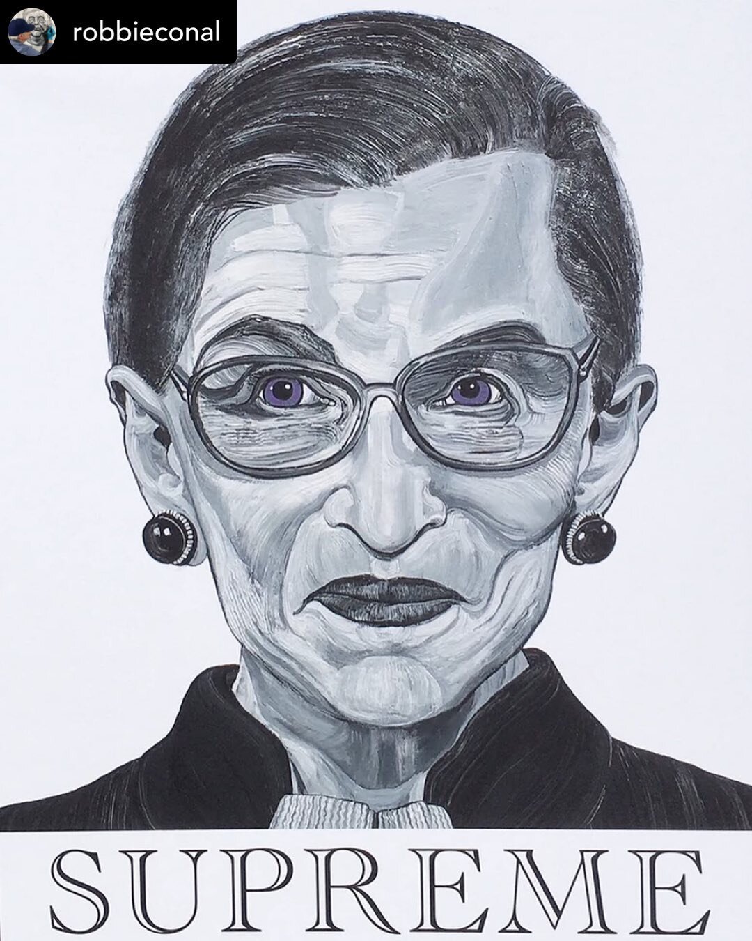 RIP RBG. Robbie you are always so good with showing us the real people in your work. Mostly they have been so ugly. Thanks for showing us  some of the grace of the good people. Vote, people , vote ! #votethemout