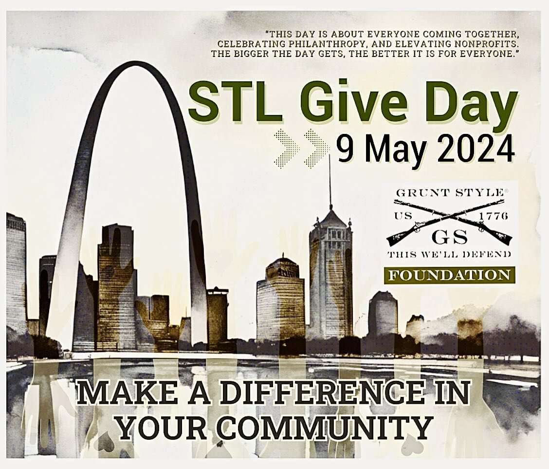 ⚜️ It&rsquo;s STL Give Day! ⚜️

Please consider supporting the Grunt Style Foundation and make a difference for our military and veteran communities. 🪖🎖️

Your donation can provide vital resources for mental health, military transition, veteran hom