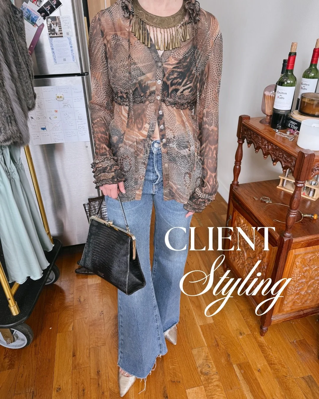 Recent client styling 🤍

This client and I have been working together to truly maximize her wardrobe. She has the most incredible eclectic style &mdash; filled with special vintage finds &mdash; and loves mixing patterns in a way that still feels pu