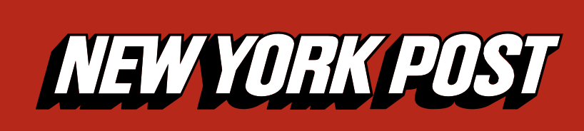 Logo of the New York Post with bold white text on a red background