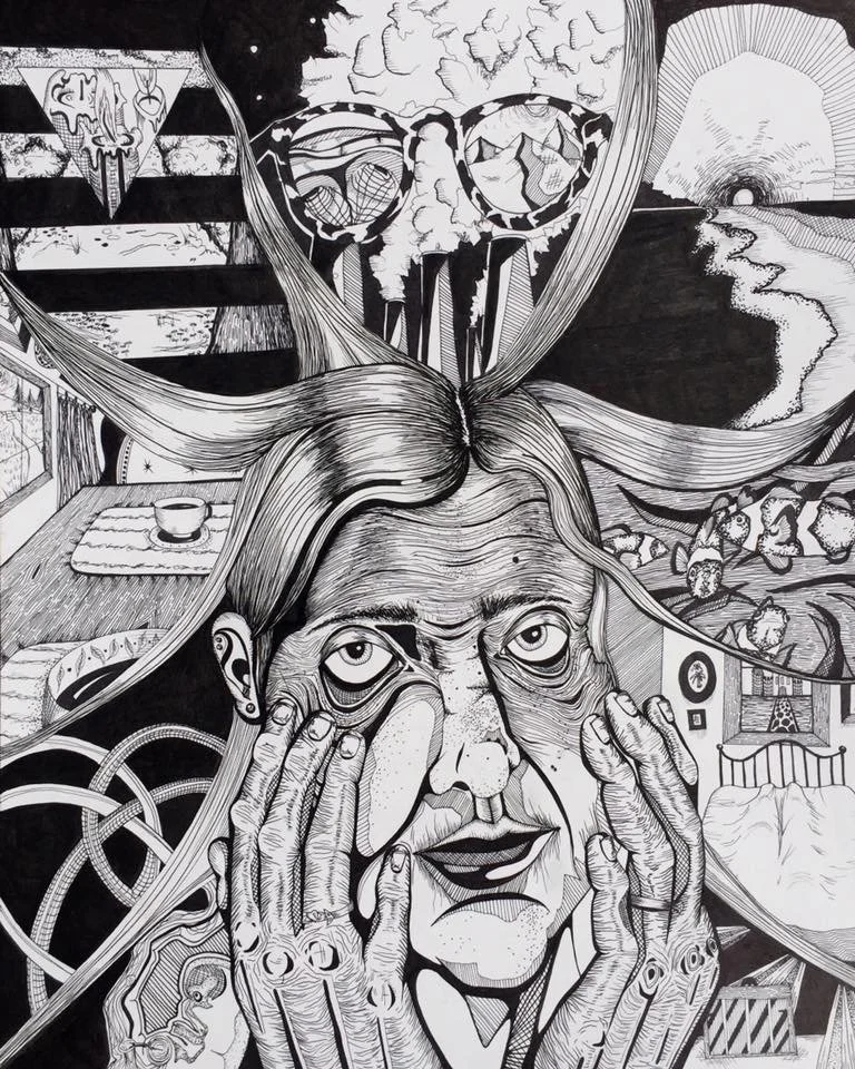 A Self Portrait as an Eighty Year Old | Micron on Bristol Board 2015