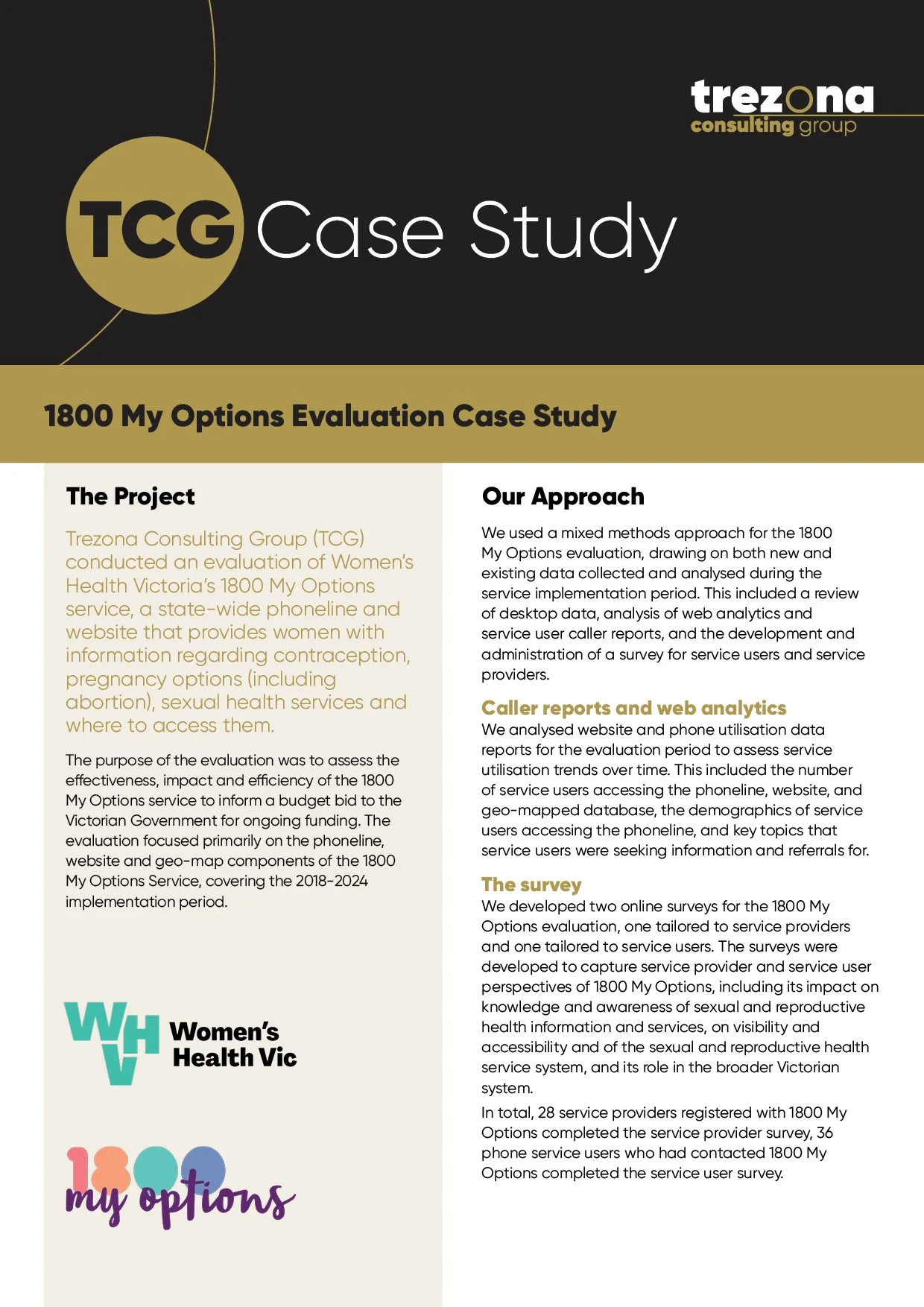 1800 My Options Evaluation Case Study