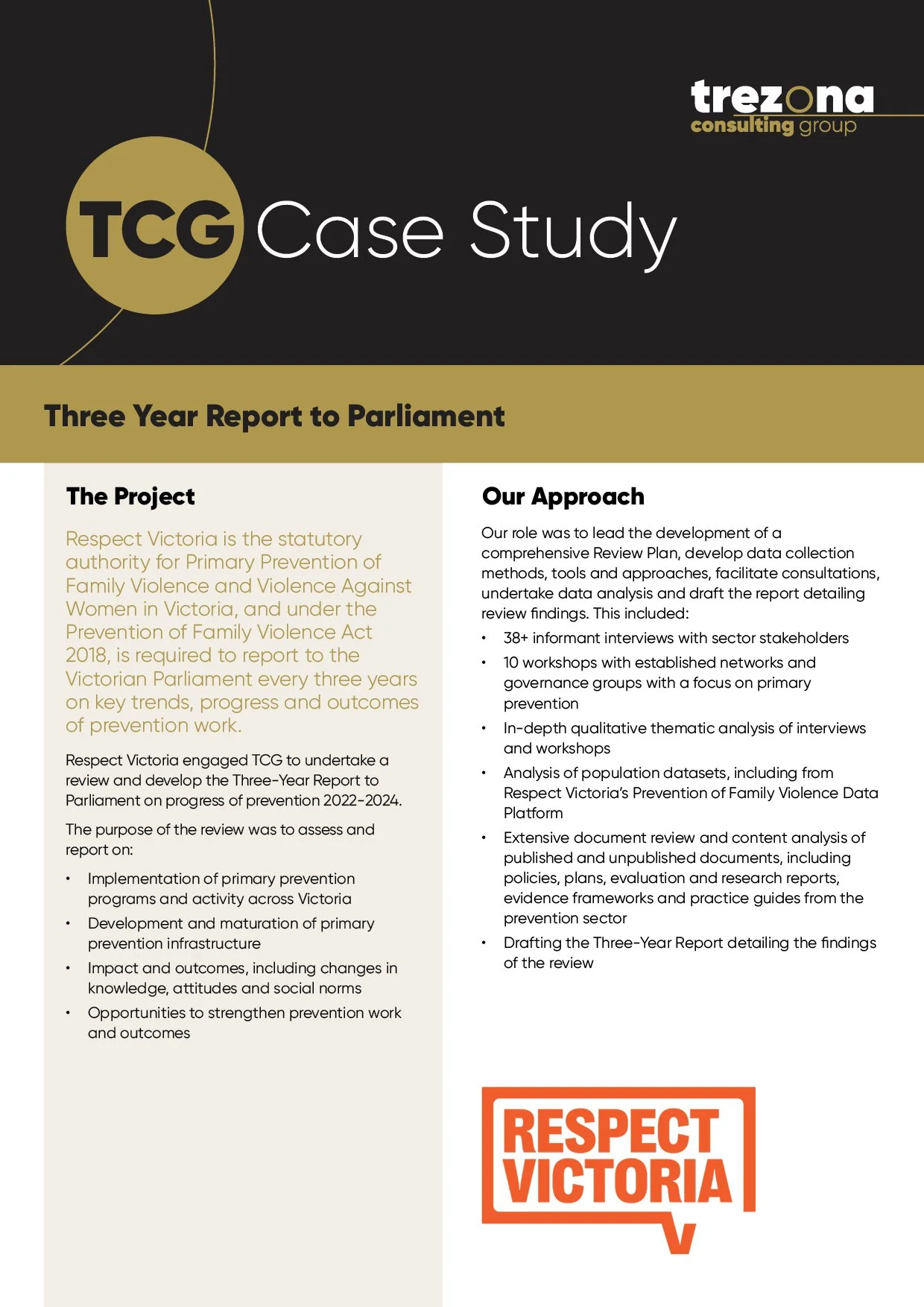 Three Year Report to Parliament