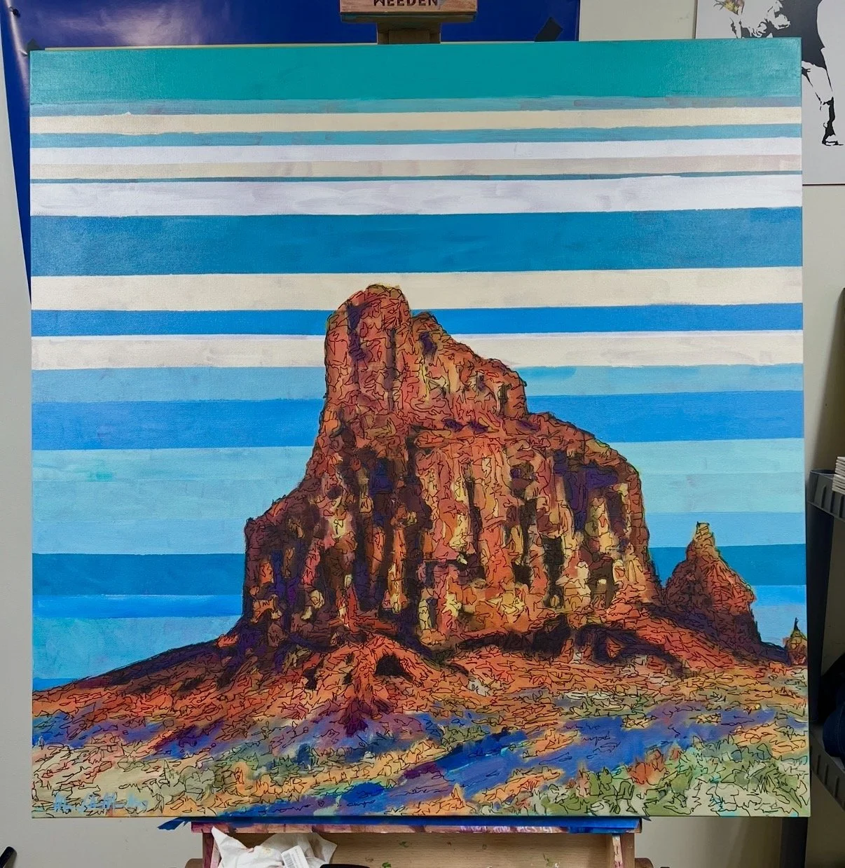 Shiprock, NM. 36x36, unframed.