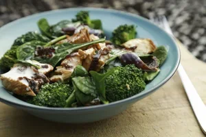Grilled chicken  creamy greens salad