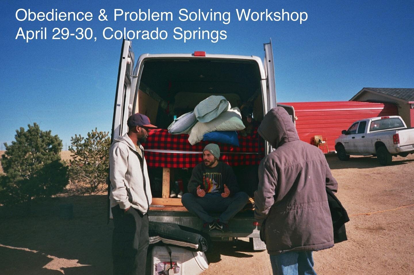 On April 29 &amp; 30 I&rsquo;ll be leading an Obedience &amp; Problem Solving workshop at my old friend Promise Lee&rsquo;s place in Colorado Springs, to celebrate the opening of his new facility.
These photos were taken 7 years ago at a time when I 