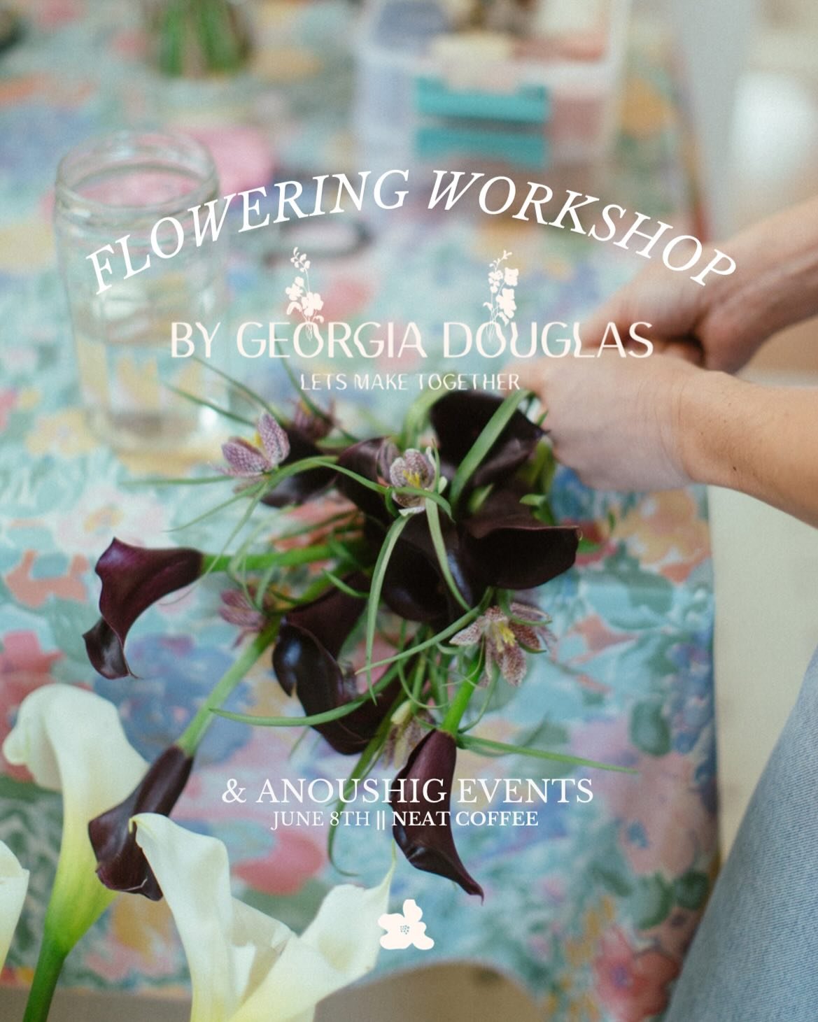 Thrilled to be partnering with @anoushigevents for BGD&rsquo;s first Flowering Workshop🌸 

Event will be at @neat.coffee on the 8th of June with light sips &amp; bites! Grab a pal, gift a ticket for your momma for Mother&rsquo;s Day, or sign yoursel