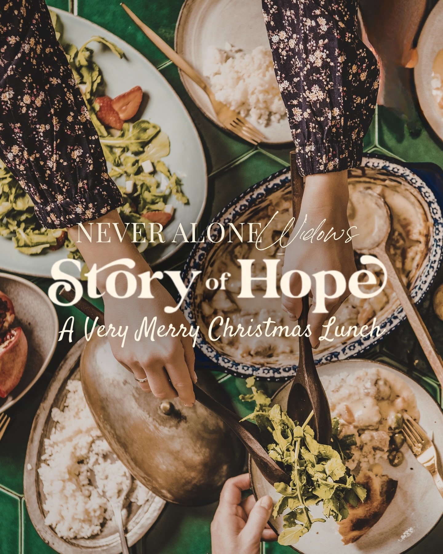 🎄A Very Merry Christmas Lunch🎄 Last chance to purchase tickets! Ticket sales close at midnight tonight.⏰

Never Alone Widows x Story of Hope invites you for a joyful gathering filled with warmth, laughter and community as we celebrate the season to