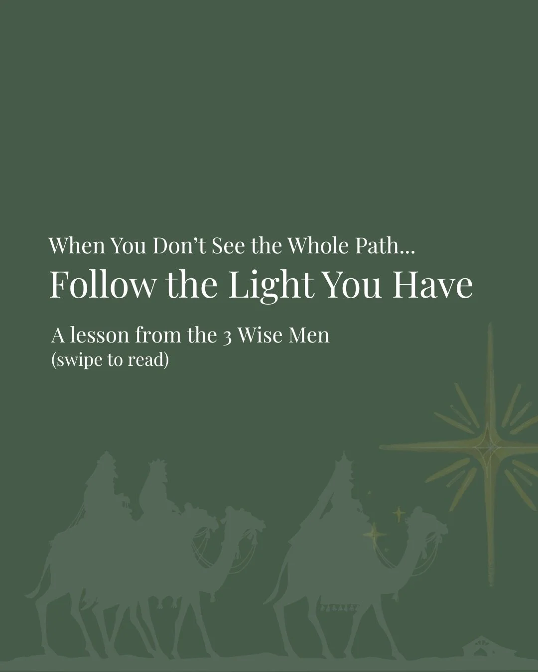 Follow the Light You Have✨

We don&rsquo;t need to see the whole journey to follow God. We just need the light He&rsquo;s giving us right now. Like the Wise Men, we move one step at a time, trusting that whether the way feels bright or hidden, He is 
