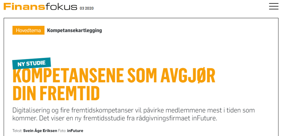 inFuture i Finansfokus om trender og fremtidens kompetansebehov innen finansnæringen