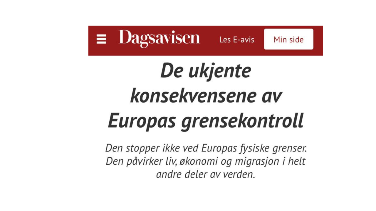 Kronikk: De ukjente konsekvensene av Europas grensekontroll