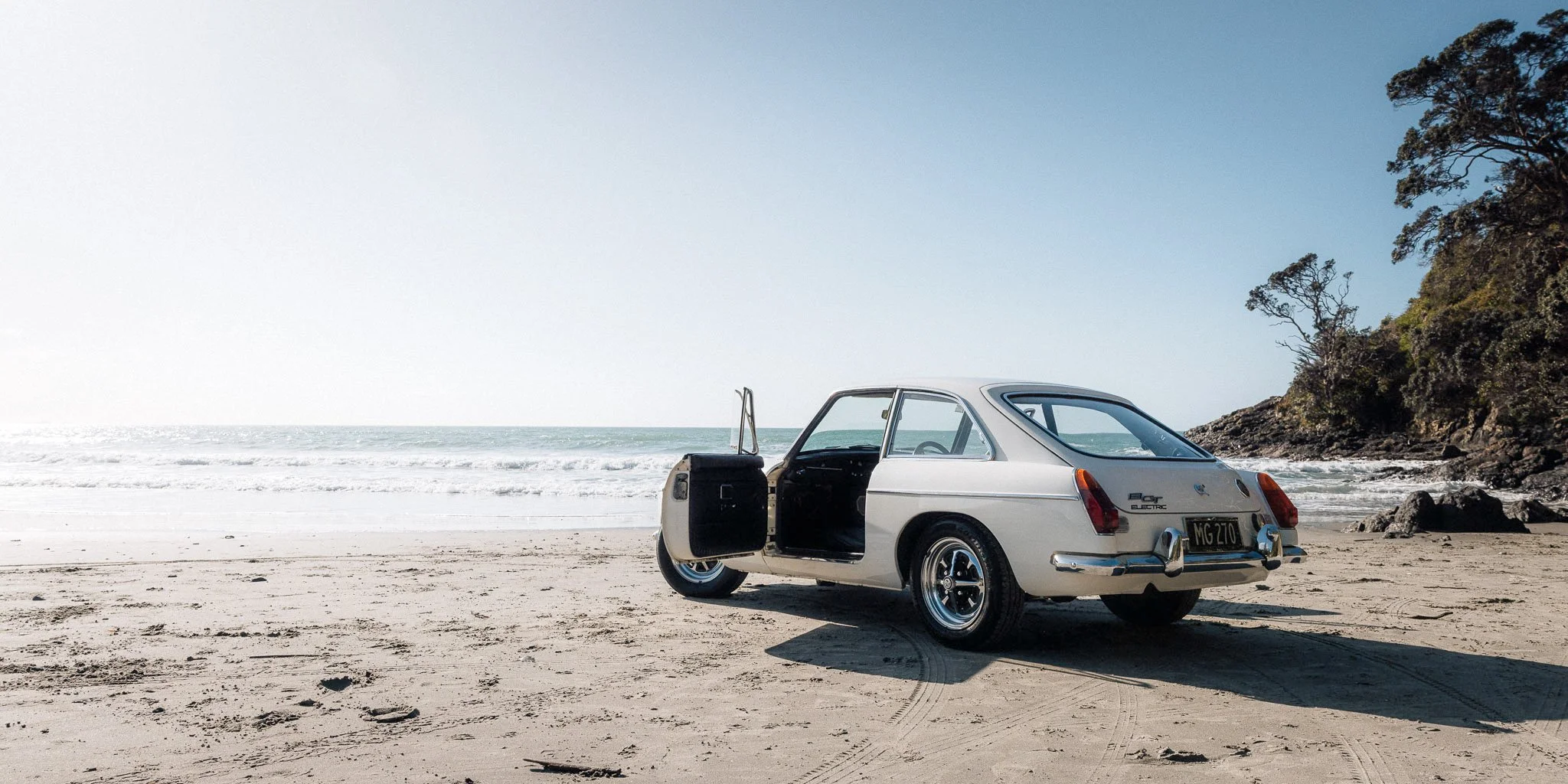 MGB GT Hire a Vintage Electric Car on Waiheke Island electric car