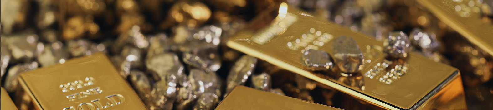 Gold bars and nuggets