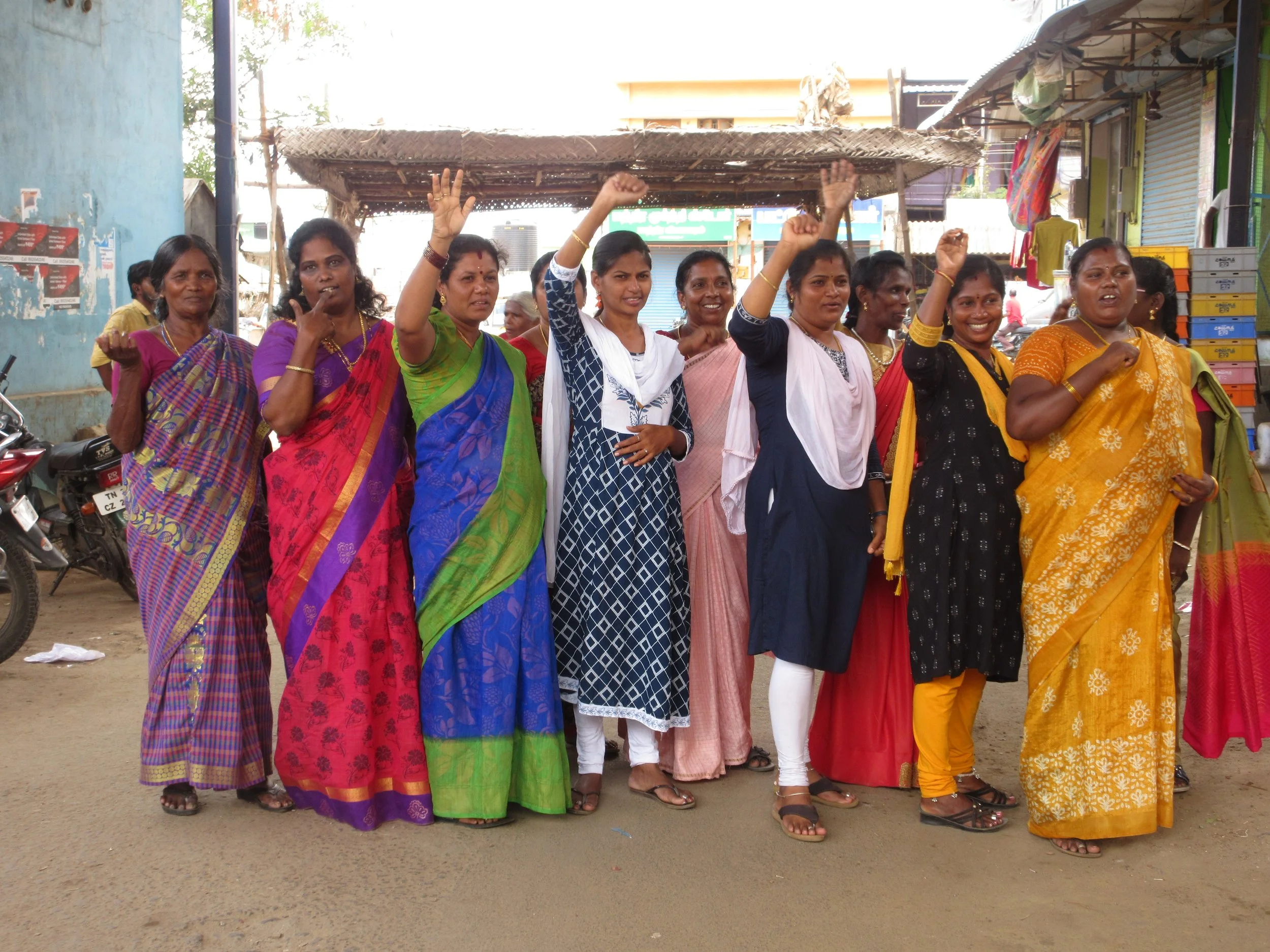 "This photo was shot on May 1st :labour Day. "We women from ANUKATHAM did a road show in Pandian Nagar, Tirupur demanding the rights for home based workers. It is not even a demand, fair wages, regular work, proper shift timings are the rights of eve
