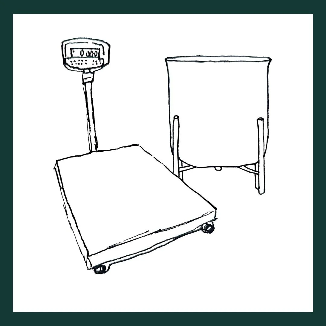 Stainless steel gamlas and digital  weighing scales  – one set