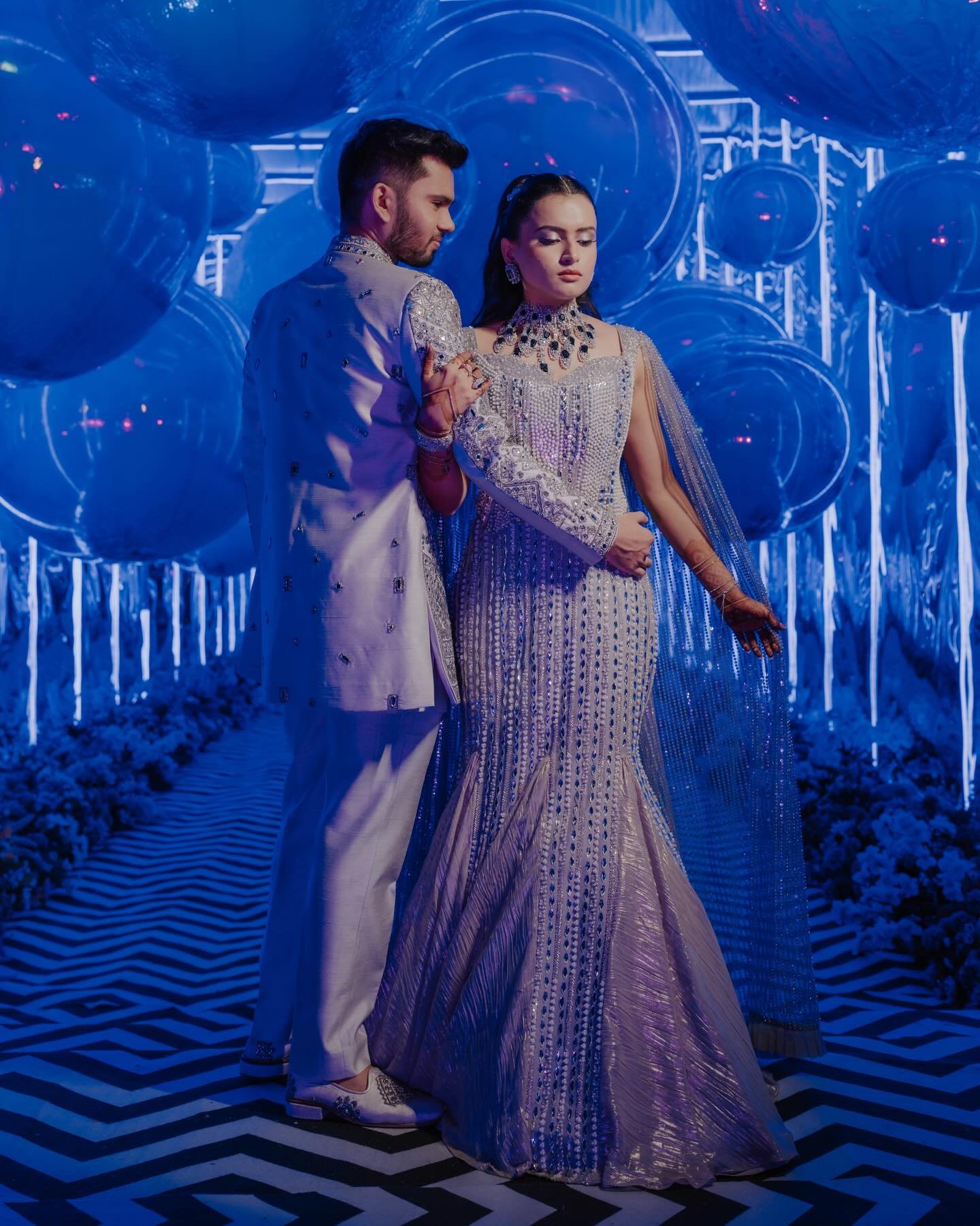 #Dilharah 

&ldquo;Where words fall short, sangeet speaks.&rdquo; 🎶

Bride&rsquo;s Outfit: @vandanajainlabel
Groom&rsquo;s Outfit: @bharat_reshma 

Bride&rsquo;s Hair &amp; Makeup:@makeupartistahmedabad 
Venue: @7seasonsresortspa
Event Planner: @zev