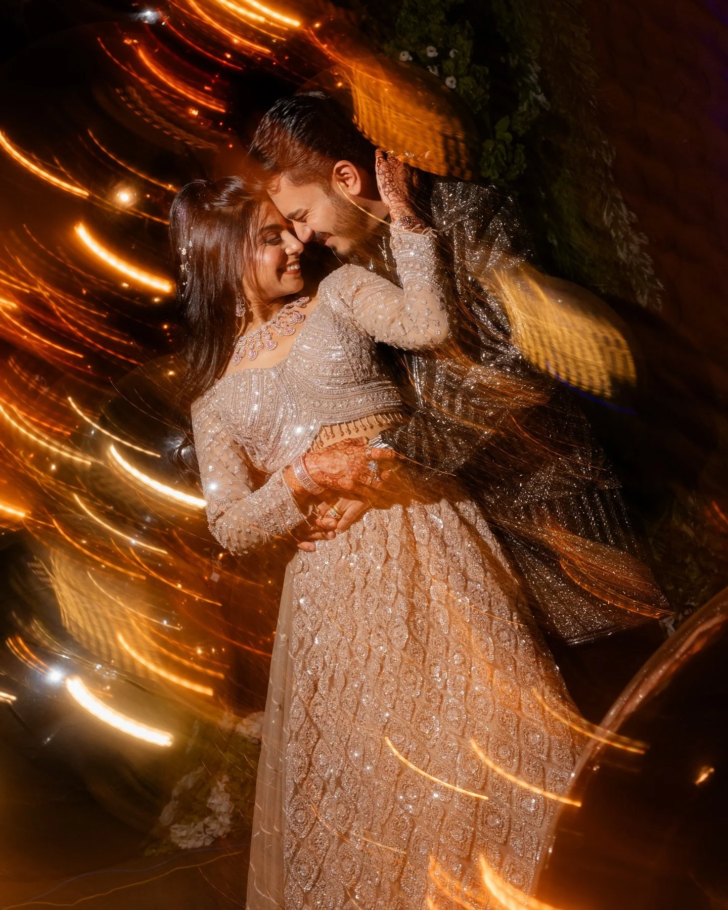 #veerdijaan | Glamorous Night 

It&rsquo;s not just a night, it&rsquo;s the rhythm of us..

Bride&rsquo;s Outfit: @indraniofficial 
Bride&rsquo;s Jewellery: @26carat_jewellery 
Groom&rsquo;s Outfit: @uvaam 

Bride&rsquo;s Hair &amp; Makeup: @bella_bh