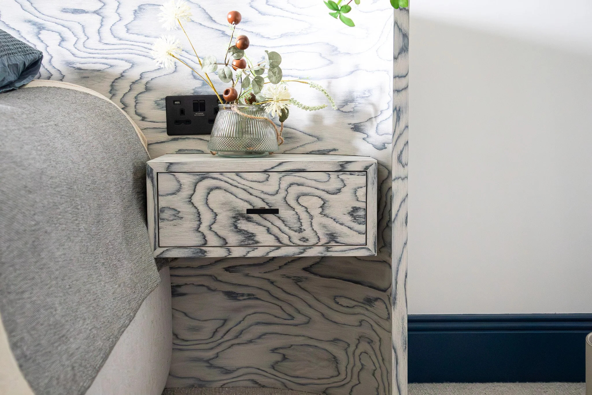 bespoke headboard Cambridge renovation project