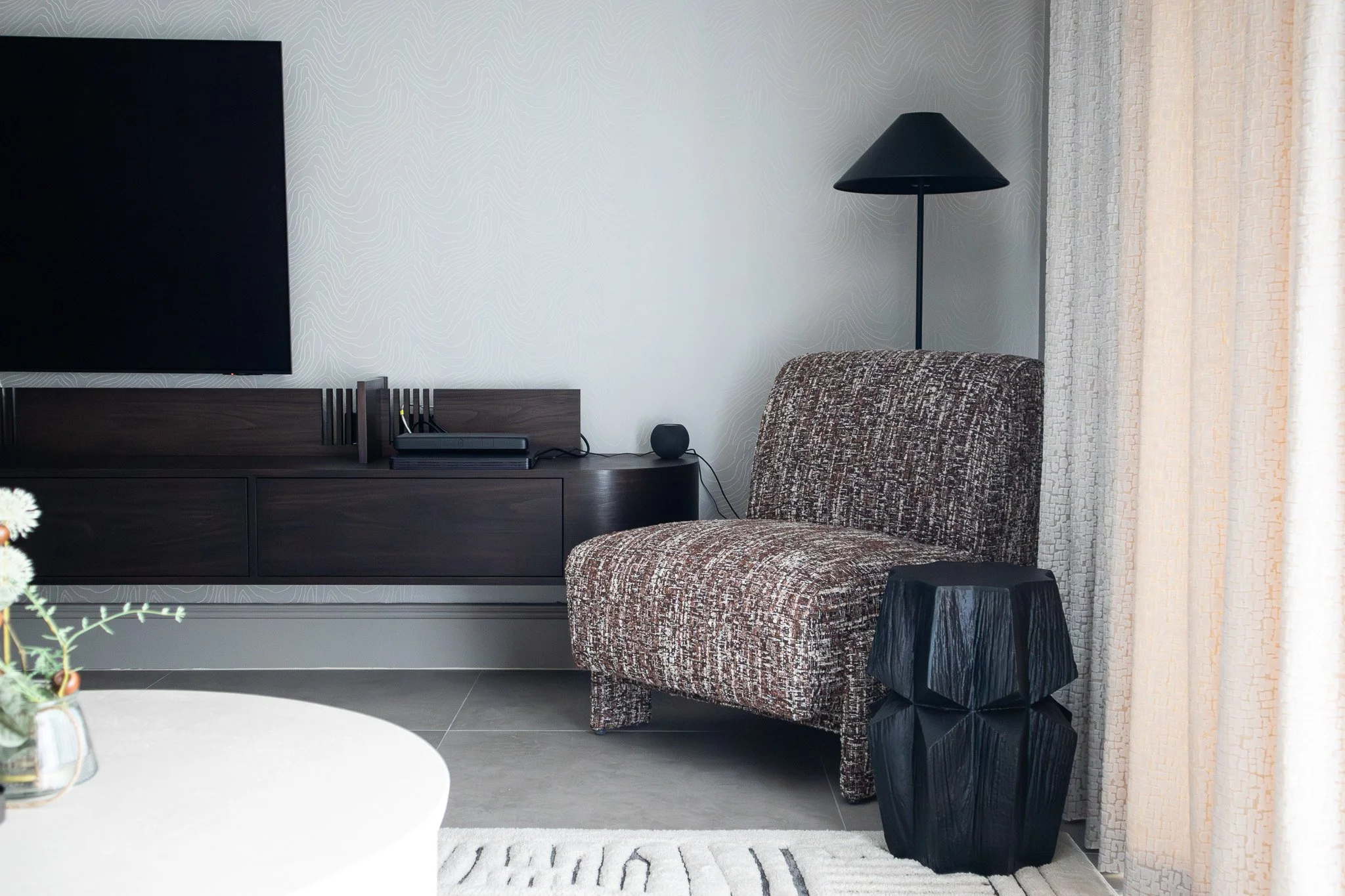 side table in the living room