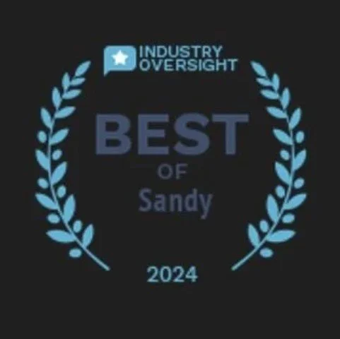Best Design Studio in Sandy 2024 award badge recognising excellence in contemporary interior design across Sandy and Cambridgeshire.