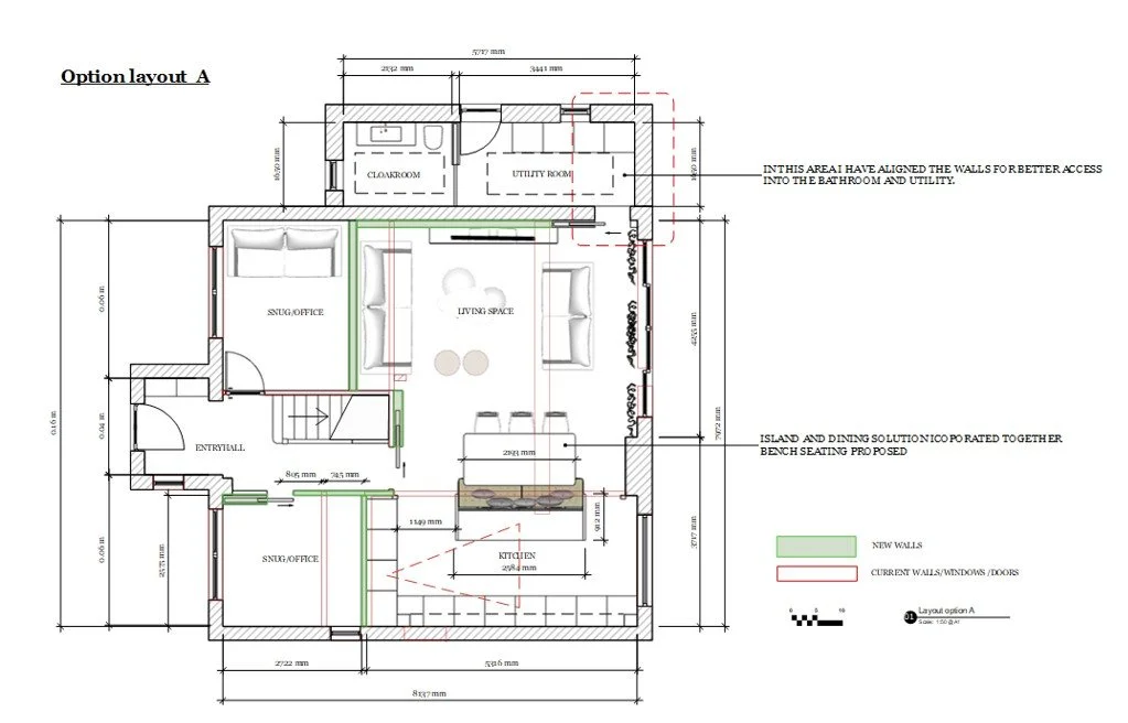 floor plan drawings for a project renovation in Welwyn garden city
