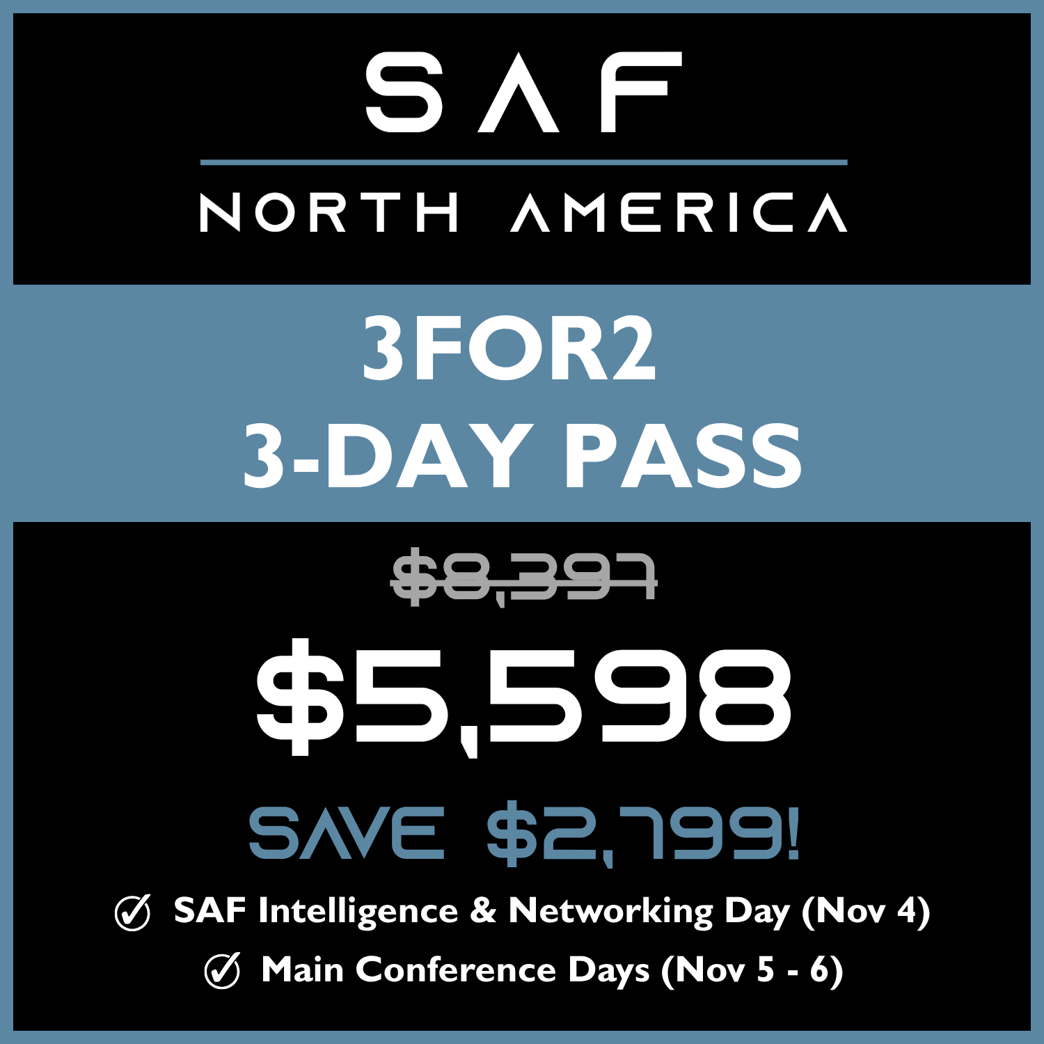 3-DAY PASS (3 for 2)
