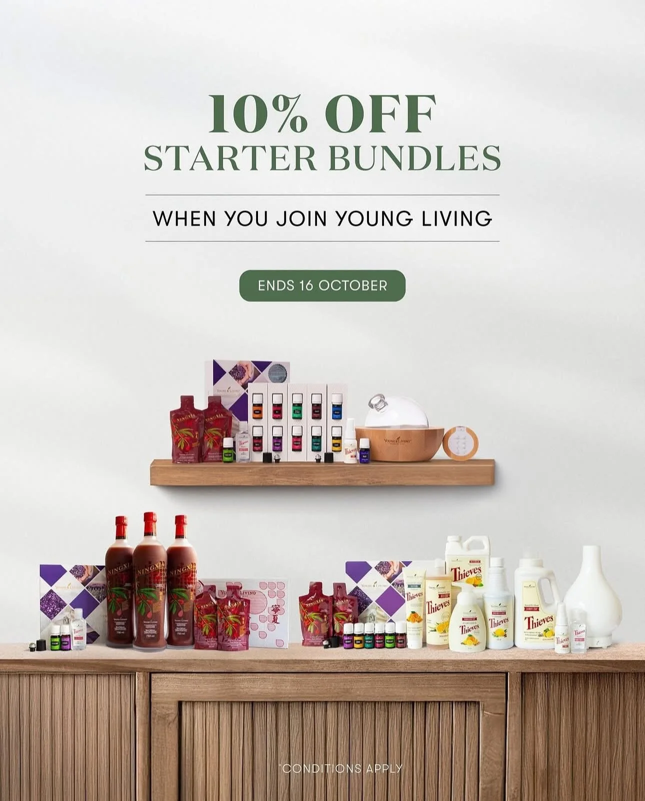 For the first time ever in Australia, Young Living starter bundles are 10% OFF — but only until October 16th. This is the moment to jump in and finally start your low-tox journey at the best price we’ve ever seen.
Make sure you either us