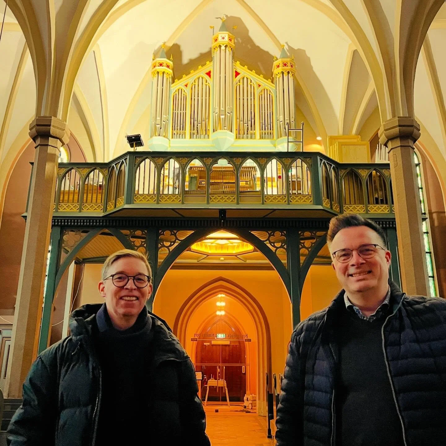 Domorganist Otto Christian og domkantor Vegar i St. Olav domkirke gleder seg til vigslingen og innvielsen av Olavsorgelet fra Br. Torkildsen orgelbyggeri. Les mer p&aring; olavsorgelet.no