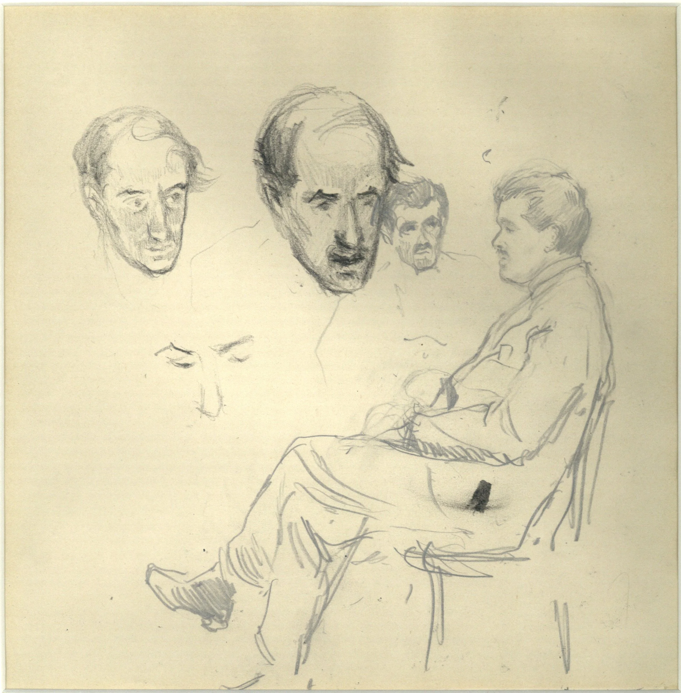 Serge Diaghilew, möglicherweise während der Proben zu "Josephs Legende" / Ernst Oppler