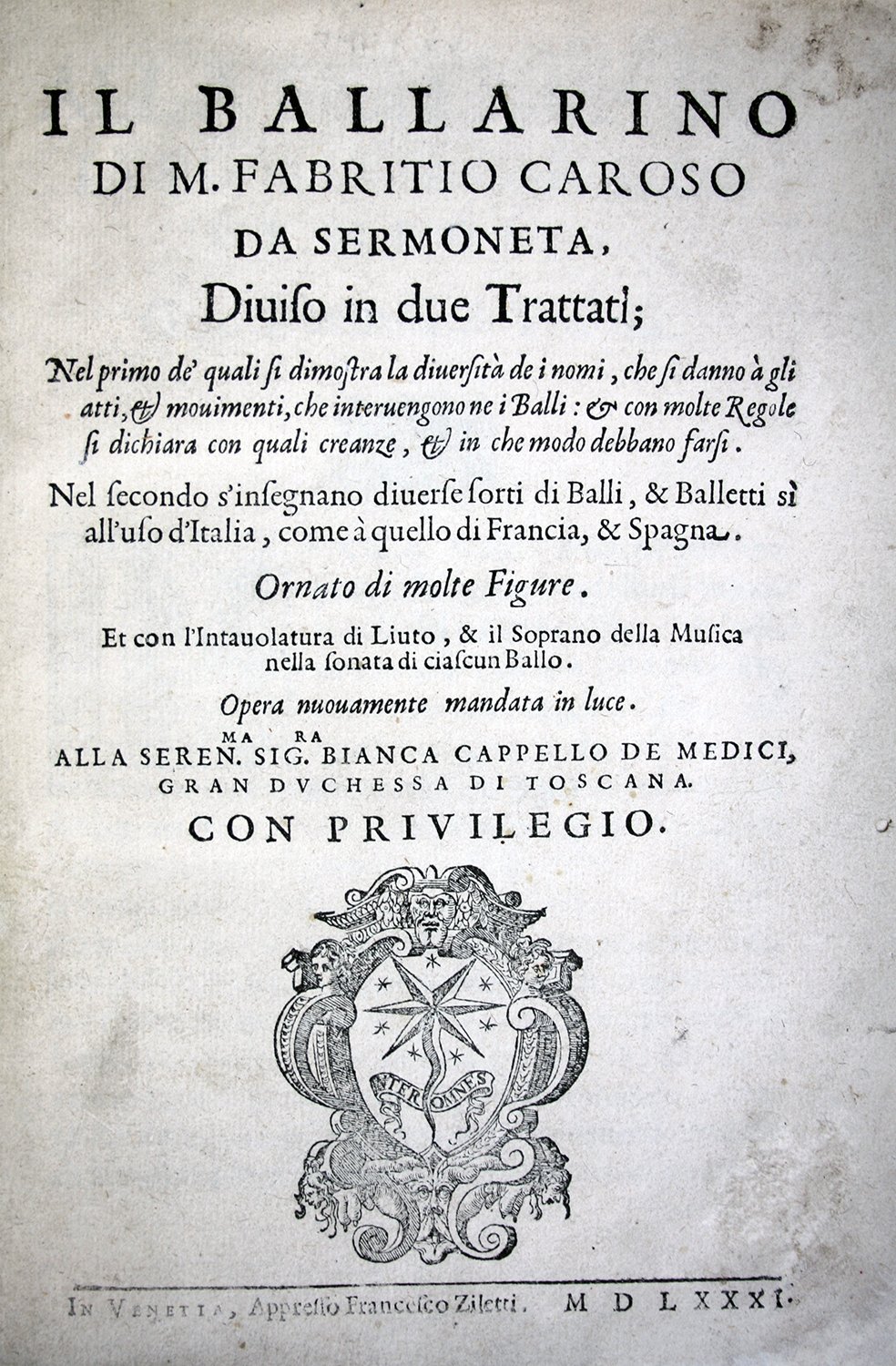 Buch: Il Ballarino (1581) / M. Fabritio Caroso da Sermoneta