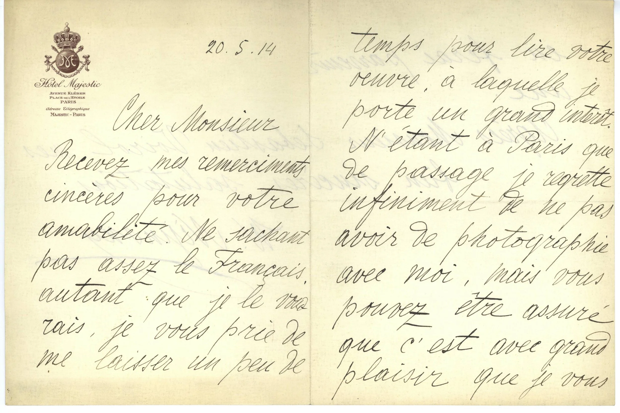 Brief von Vaslaw Nijinsky an Gustav Henrik Lundqvist (Sebastien Voirol) über die Arbeit von Lundqvist