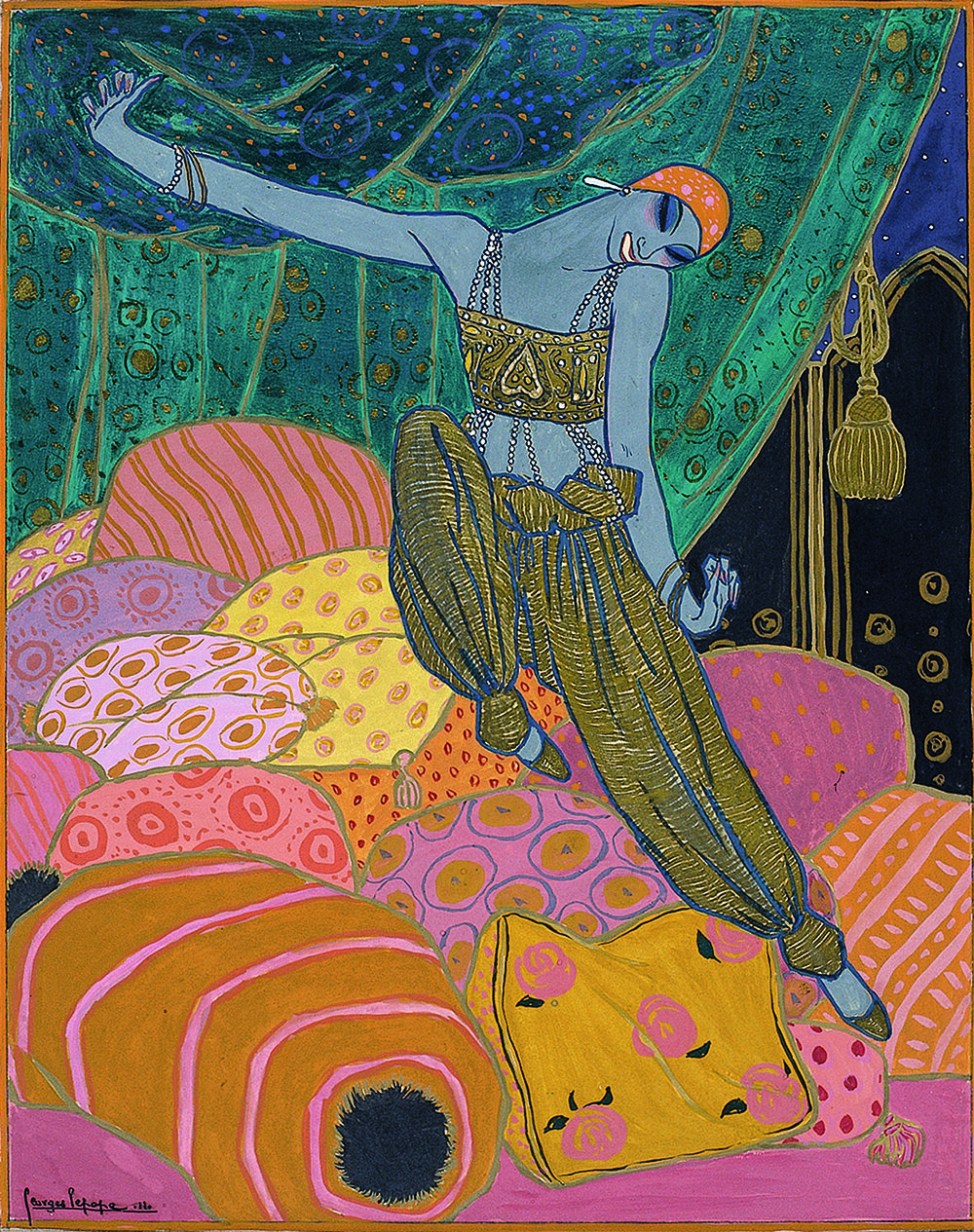Vaslaw Nijinsky in "Sheherazade“ / Georges Lepape
