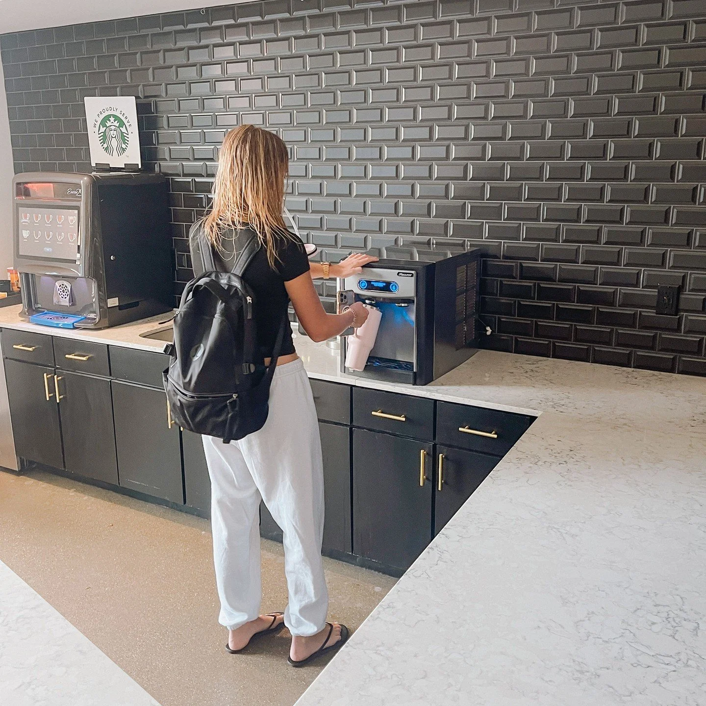 Stay hydrated for class with our clean, filtered water. 💦