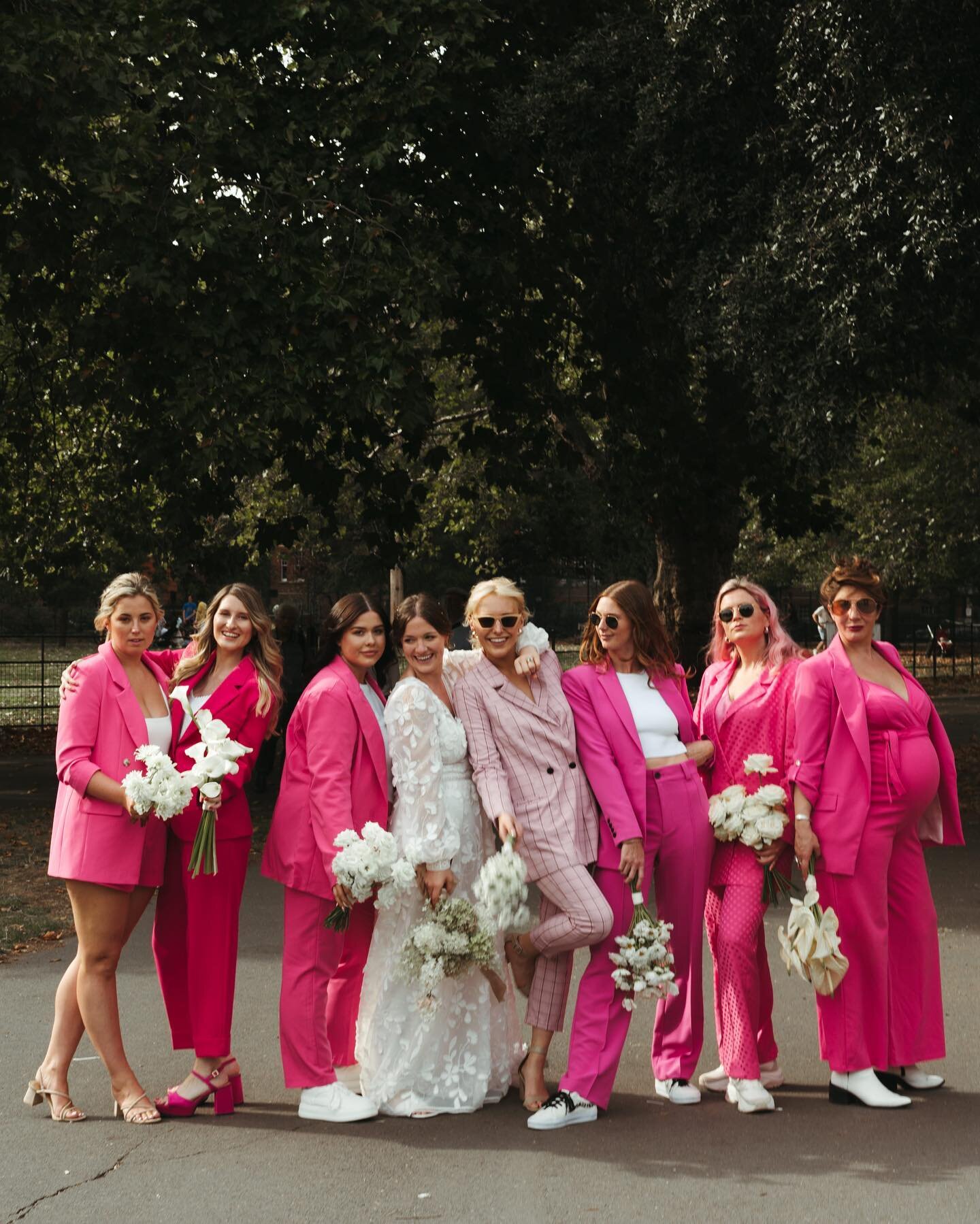 My best women and BRIDETRIBE. 

Single stem bouquets of their favourite flowers contrasted against those popping pink suits. 

Couldn&rsquo;t love them more. 

📸 @beatriciphotography 

💕💕💕💕💕💕💕

#bridesmaids #bridetribe #bestwomen #bridemaidsd