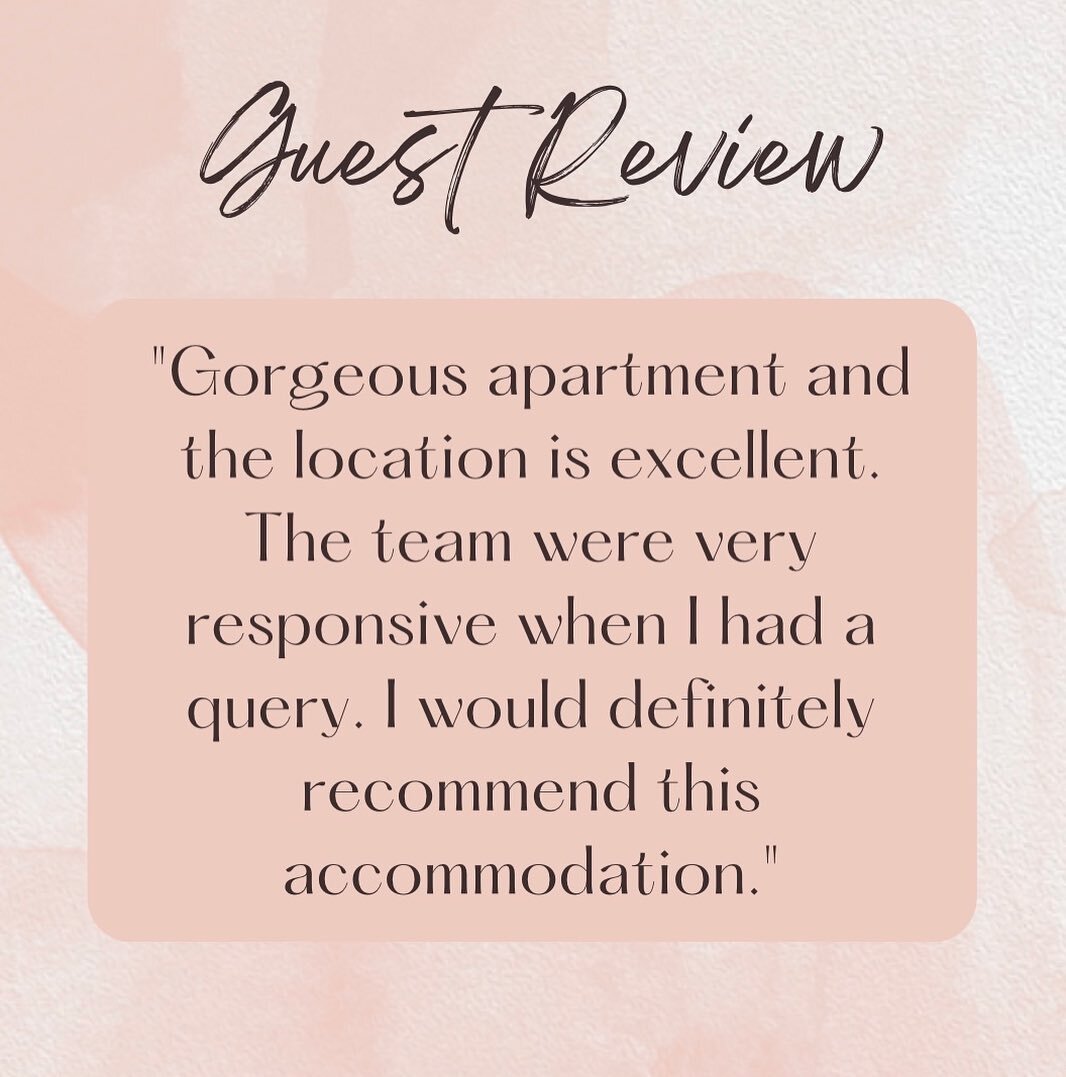 This is really what it&rsquo;s all about: guest satisfaction. 

Thank you to our wonderful guests, to our great clients for trusting us with their biggest asset - their property (or in some cases properties!) and of course, a huge thank you to our te