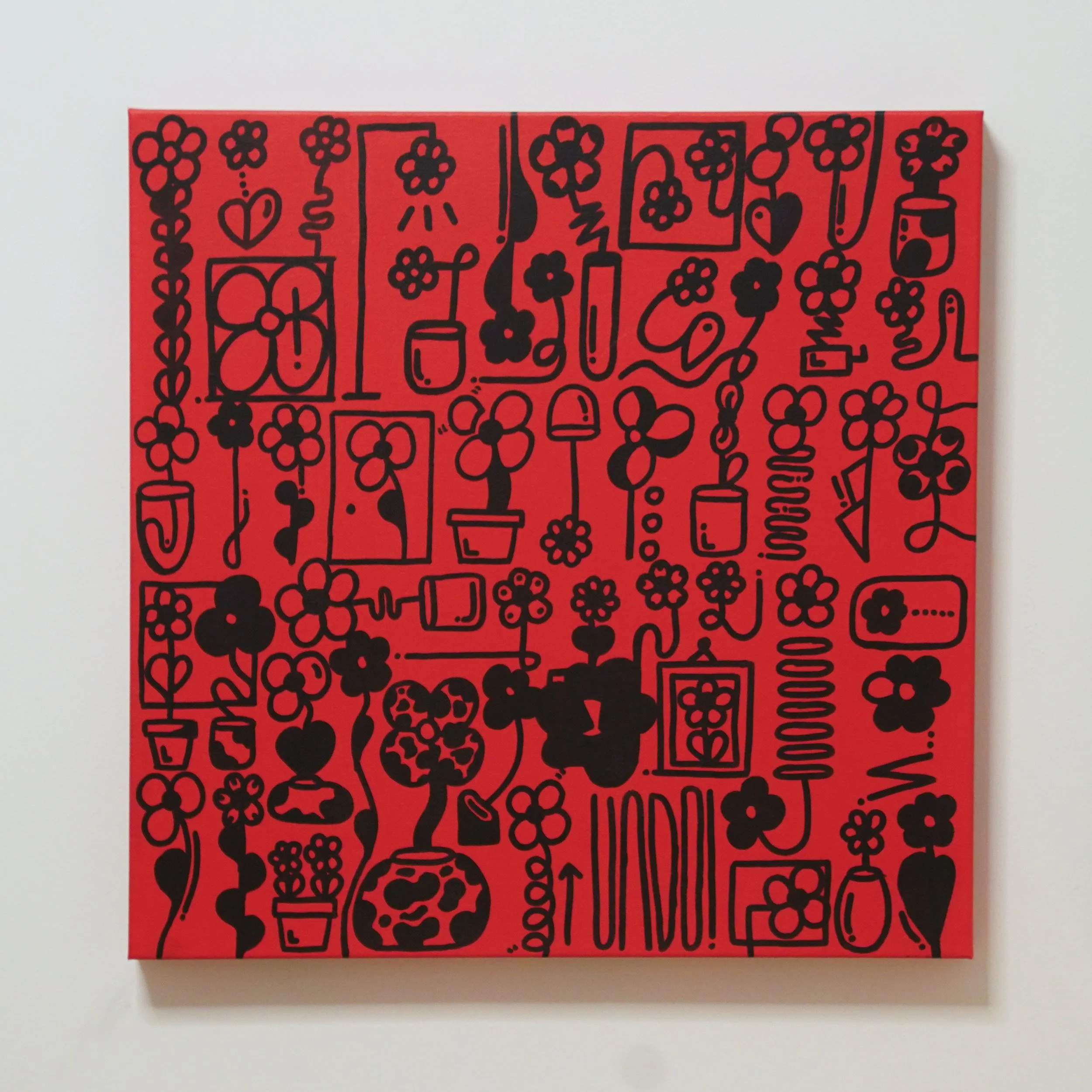 Primaryish: Pretty Much Red – Original Painting (20×20)