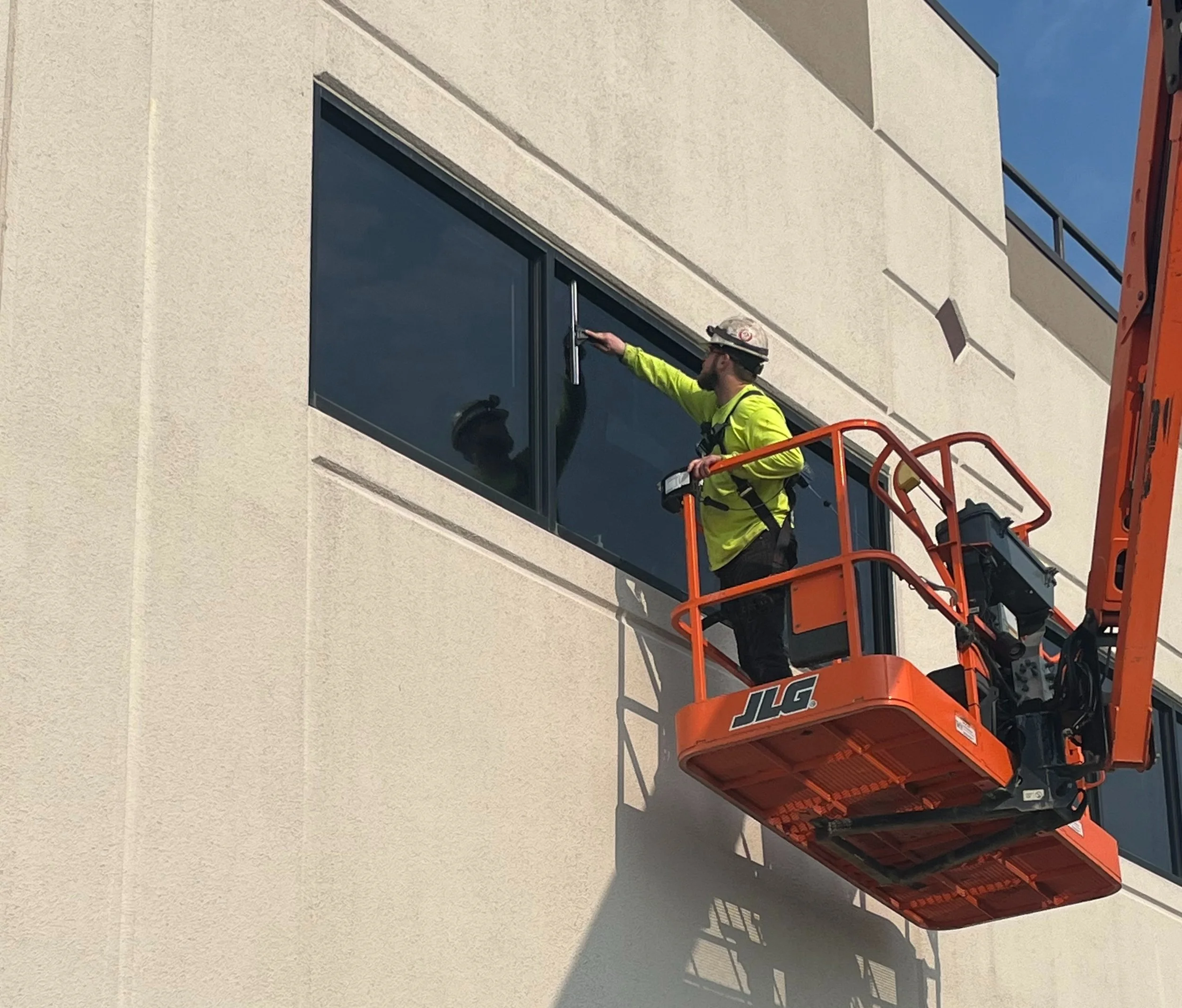 High elevation window washing