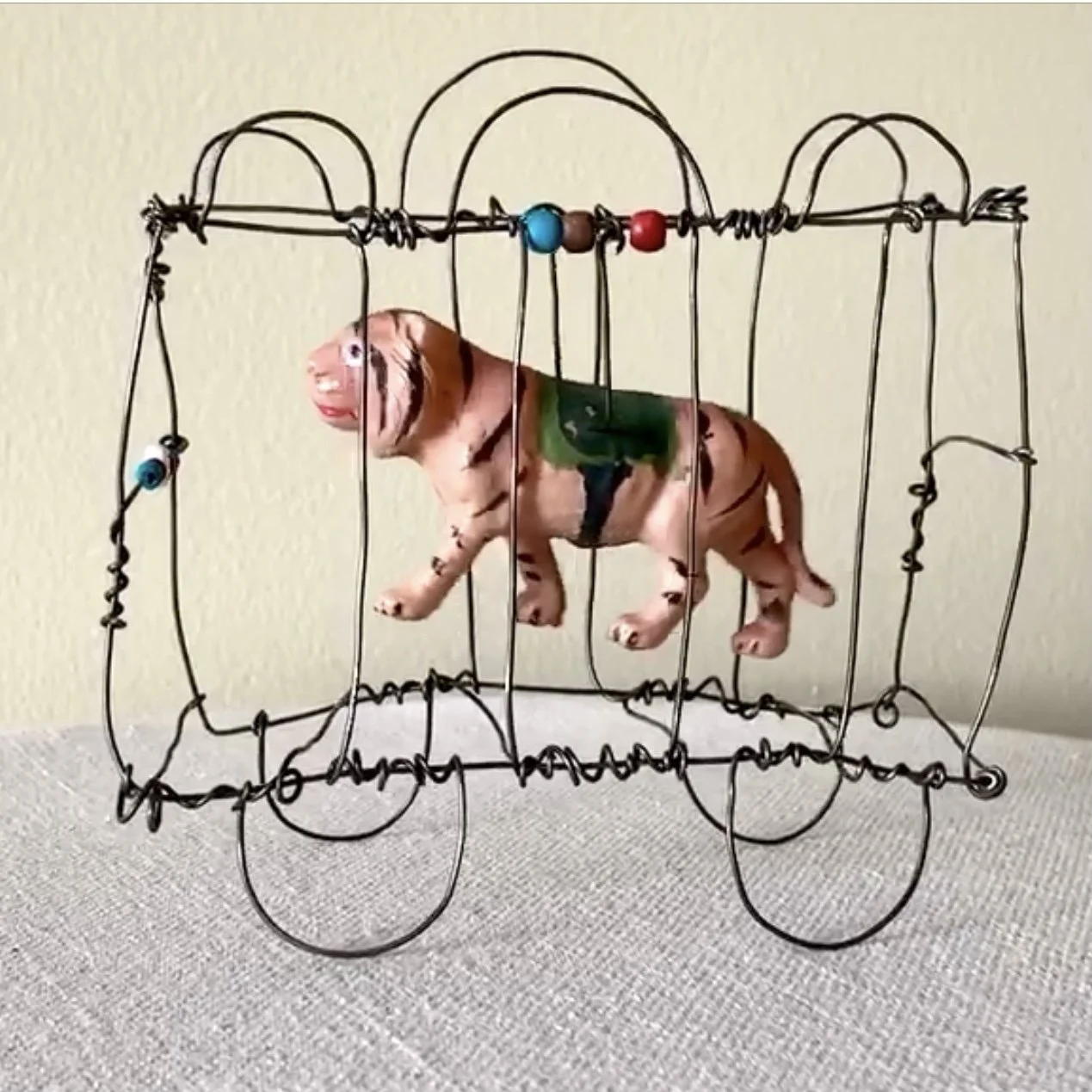 Tiger in Wire Circus Car (In Motion)