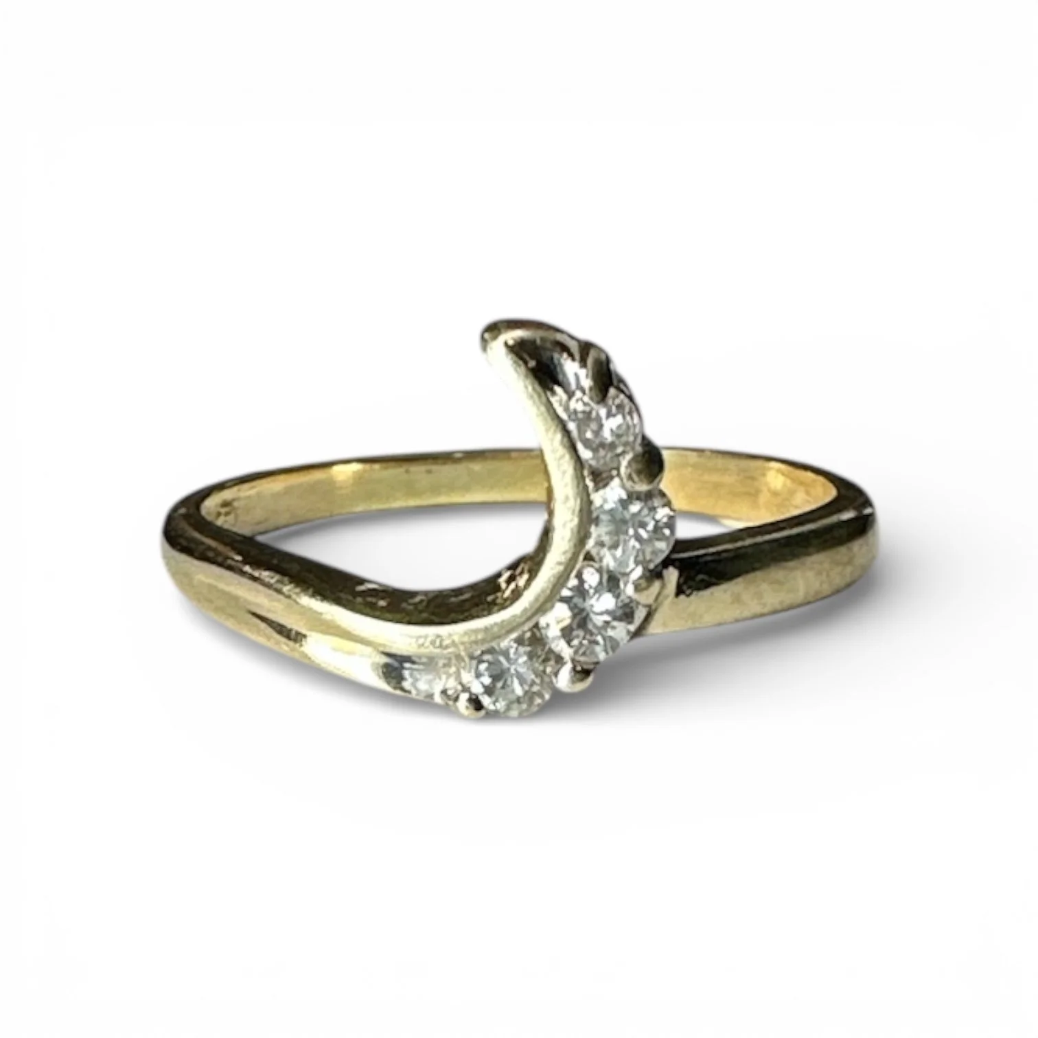 Vintage 14K Gold Crescent Ring