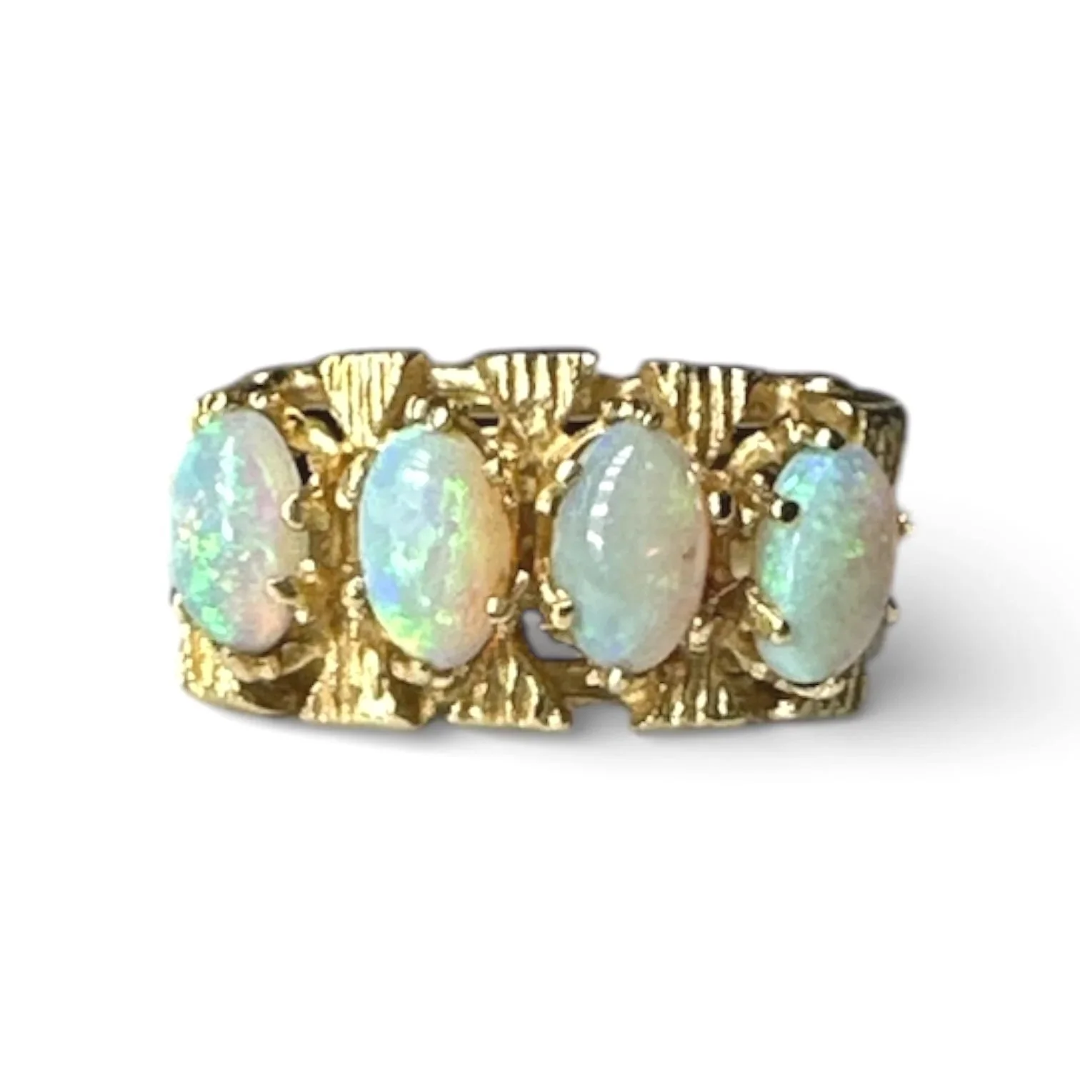 14K Yellow Gold Natural Opal Ring