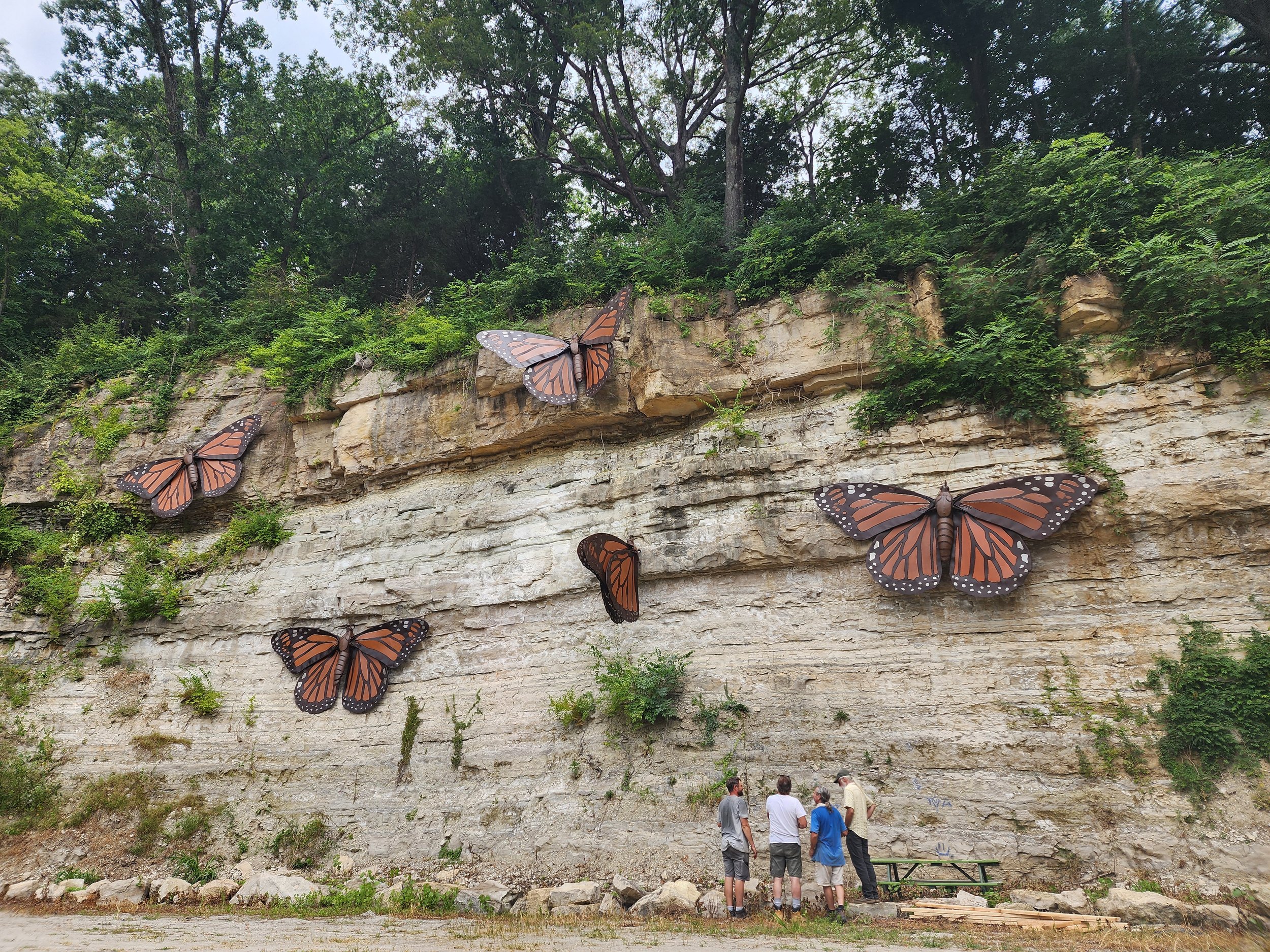 Admiring the final install with our pals