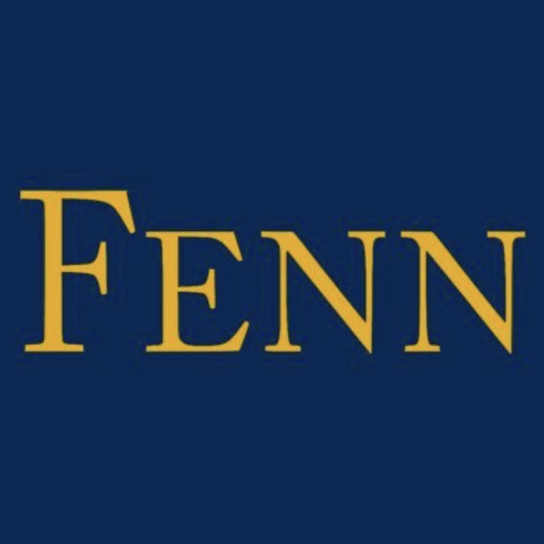 Logo with the word 'FENN' in yellow on a dark blue background.