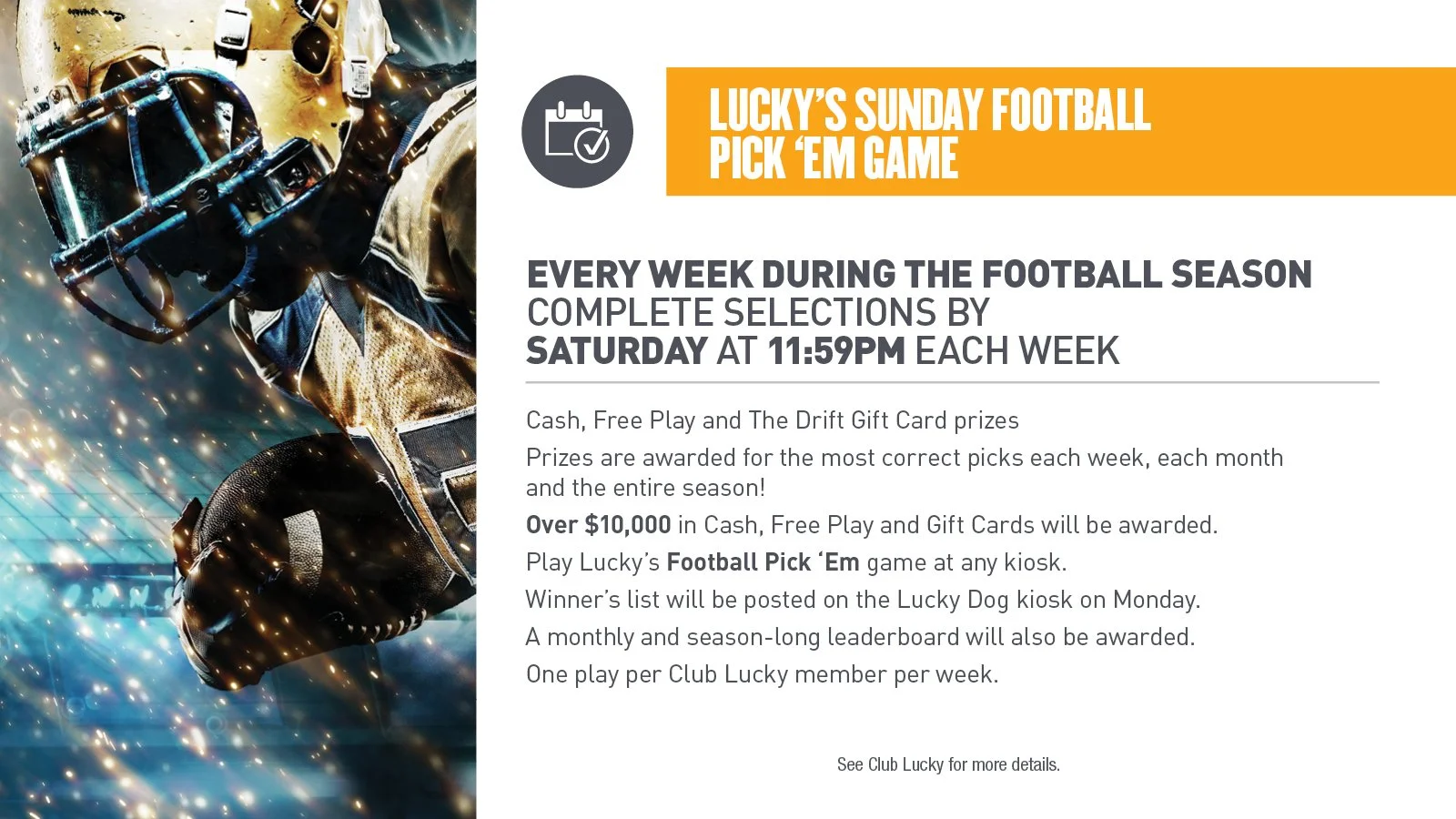 LUCKY’S SUNDAY PICK’EM