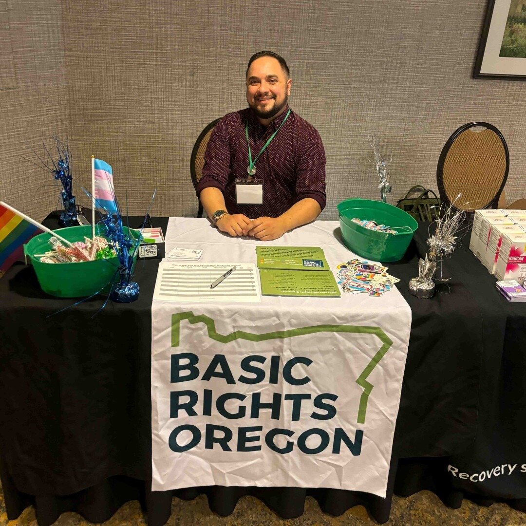 Seth, our Transgender Justice Program manager, is repping BRO at the 2SLGBTQ+ Meaningful Care Conference in Portland today! Seth will be presenting later today about recent changes to gender-affirming care insurance coverage in Oregon that we helped 
