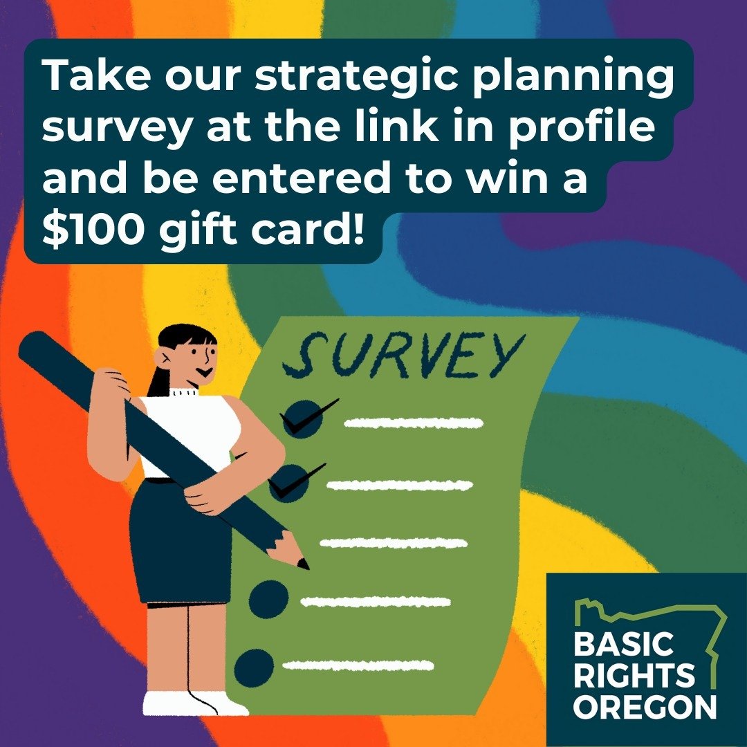 📣Calling all LGBTQ2SIA+ Oregonians! We're beginning a new strategic planning processes, and we need your help to determine which issues and populations within Oregon's LGBTQ2SIA+ communities to prioritize. Please fill out this brief survey to help u