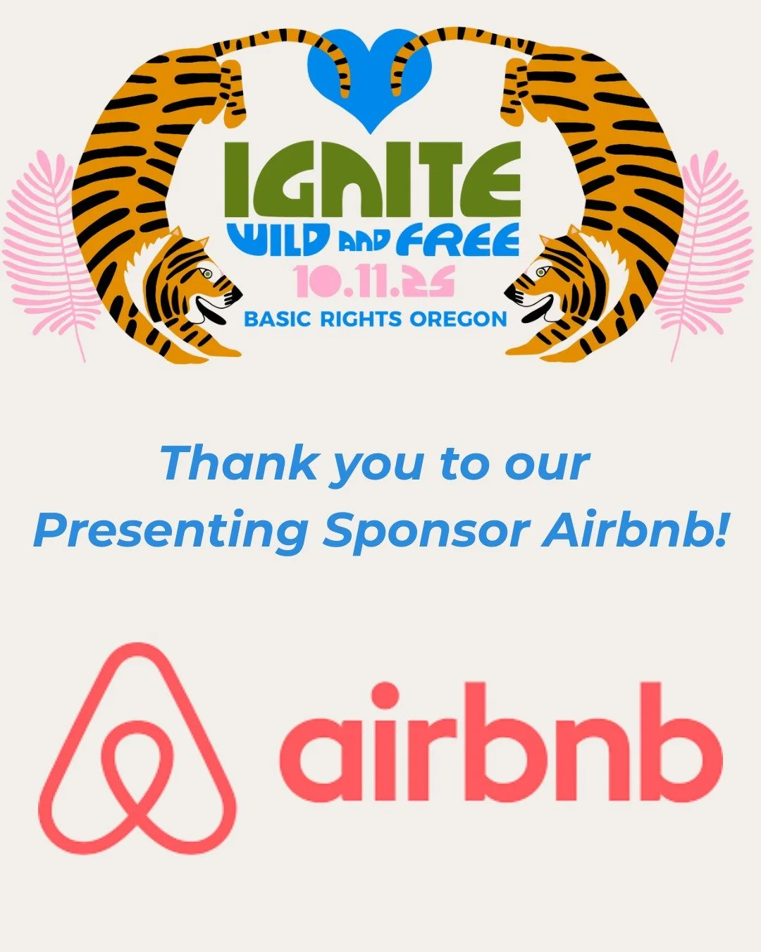 Ignite is coming up next month, and we'd like to take this opportunity to express thanks our Ignite Presenting Sponsor, @airbnb! Thank you for your generosity in making this event possible, and supporting our work to advance LGBTQ+ rights in Oregon.
