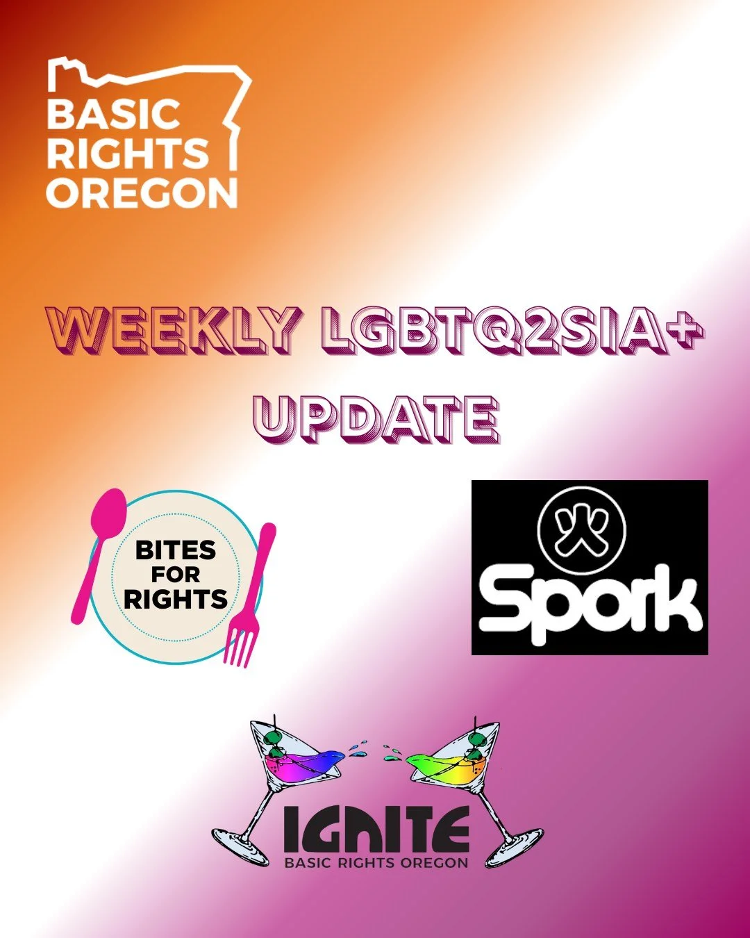 Happy Friday! Check out this week's newsletter for exciting announcements including a Bites for Rights restaurant highlight, a win for gender affirming care, a save the date for Ignite, and more! As always, you can find the full newsletter at the lin